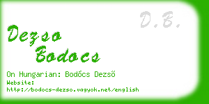 dezso bodocs business card